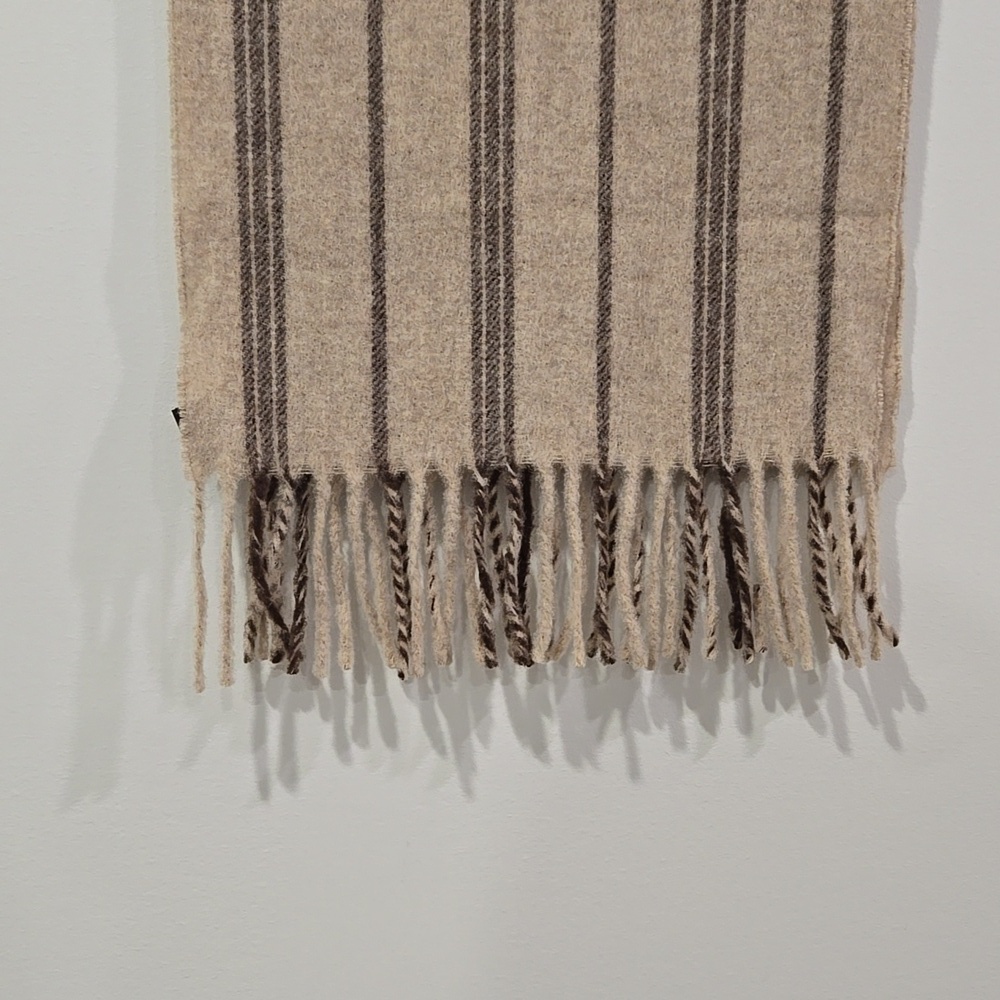 Vintage Danier Neutral Unisex Wool Academia Preppy Scarf - Picture 3 of 6
